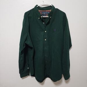 Ralph Lauren men's button-down shirt green long-sleeve Size XLarge